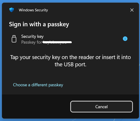 Sign in with passkey