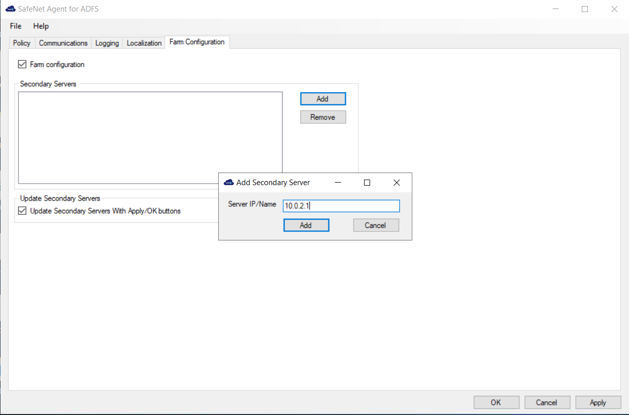 Add secondary servers