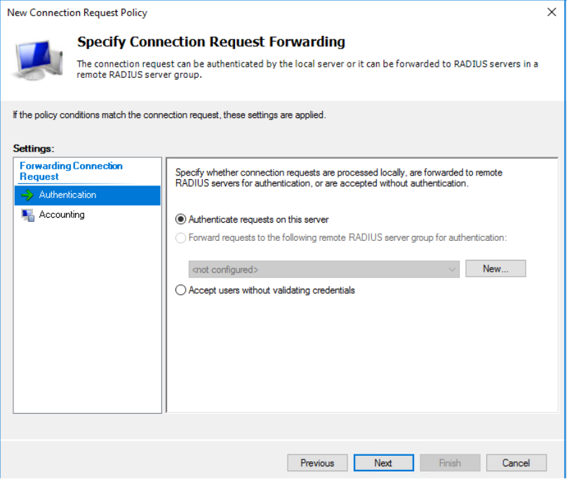 Specify Connection Request Forwarding