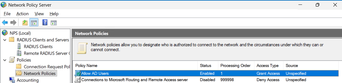 Network policies