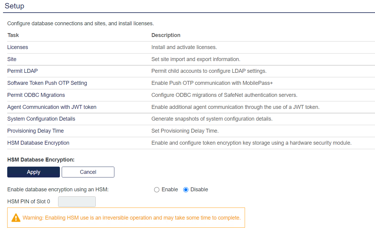 Setup Window
