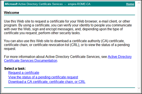Microsoft CA Welcome Page Microsoft CA Welcome Page