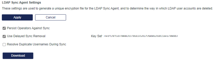 Comms > Authentication Processing > LDAP Sync Agent Settings