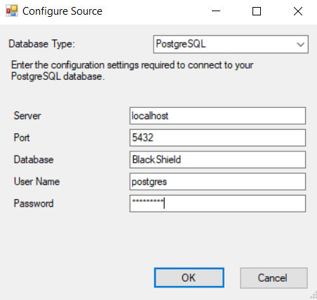 Configure Source Window