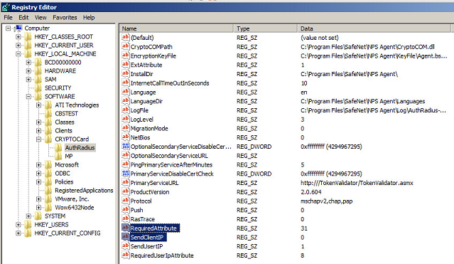 Registry editor