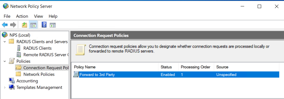 Connection request policies