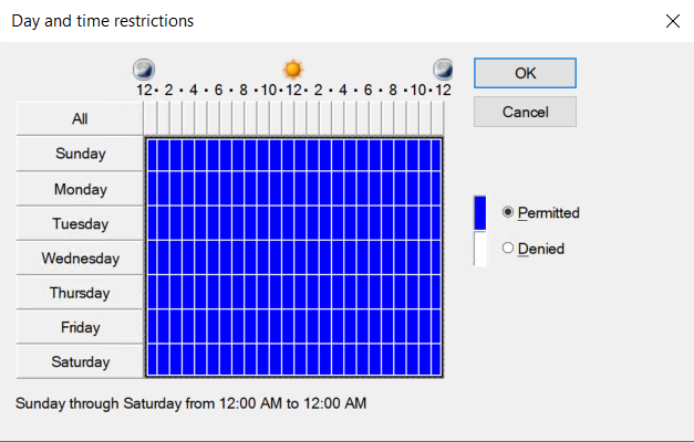 Day and time restrictions