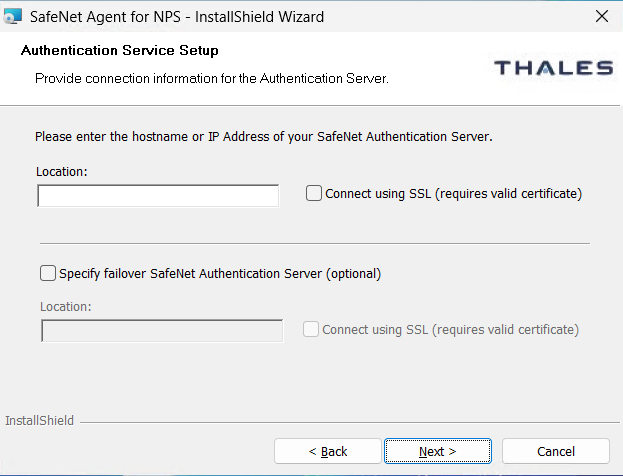 Authentication service setup