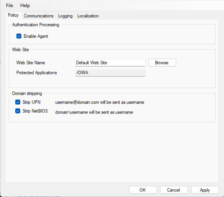 Policy Tab Policy Tab