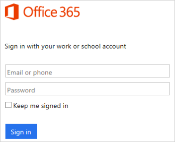 Microsoft 365 login screen