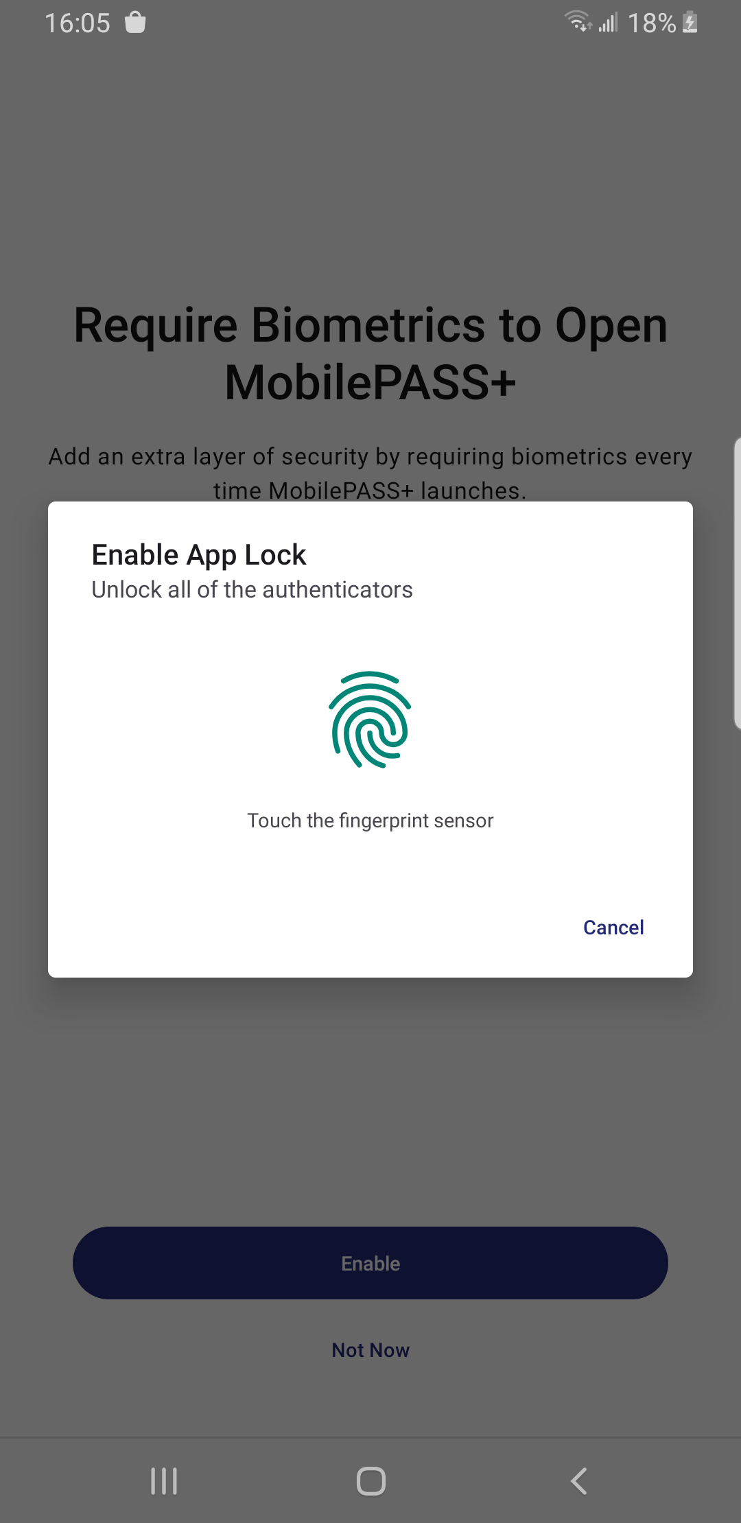 Enable app lock with biometrics