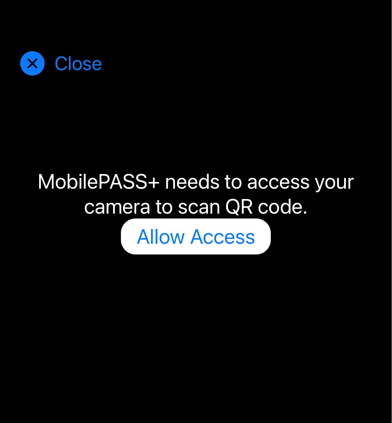 Allow access screen