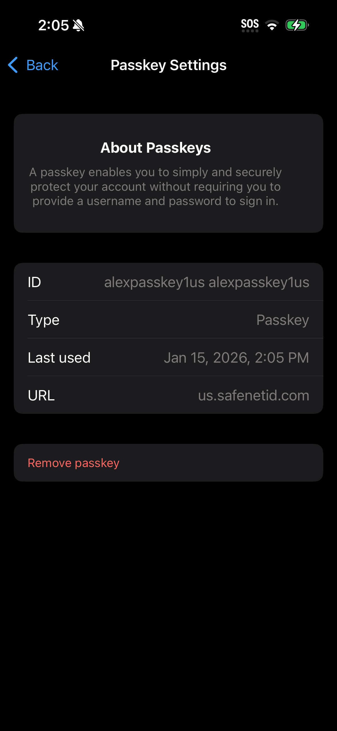 Passkey Details