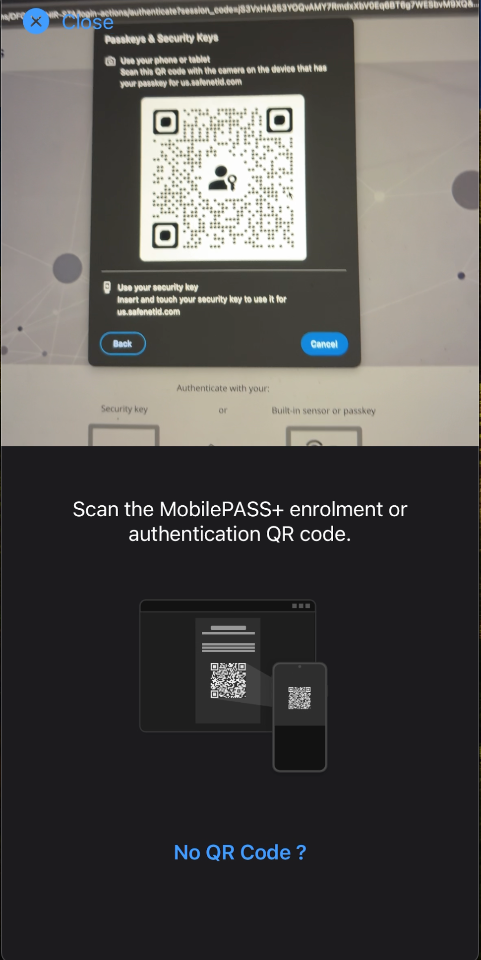 Login with a Passkey QR Code