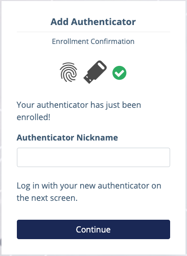 Set Passkey Nickname
