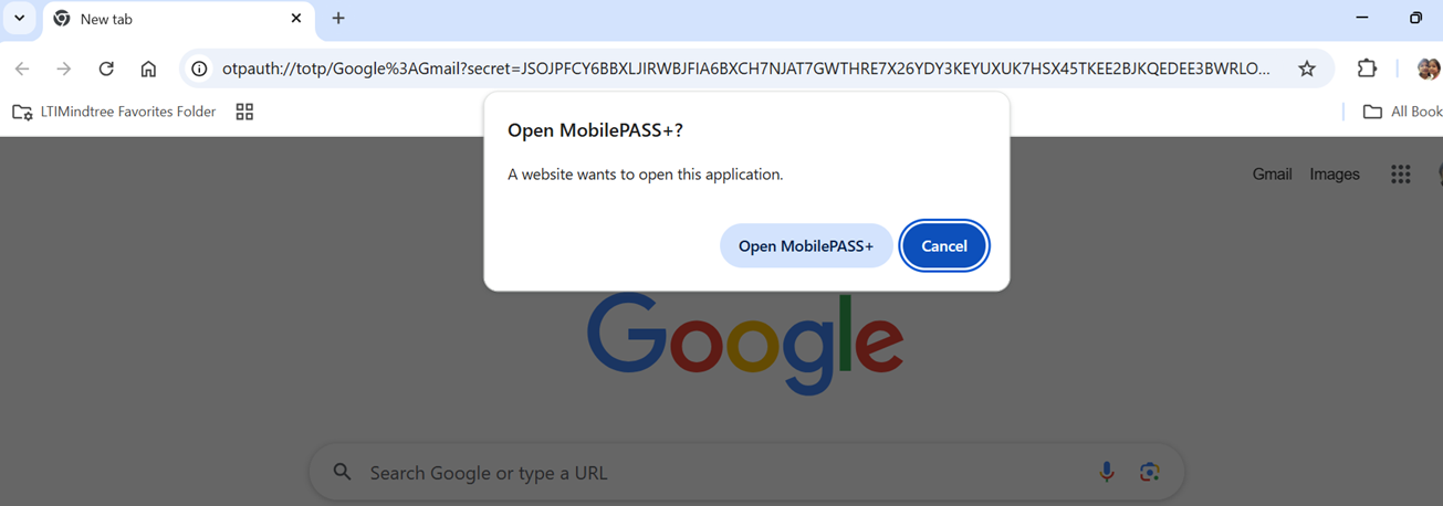 MobilePASS+ opens and enrols your token
