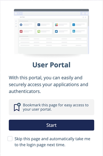 User portal start