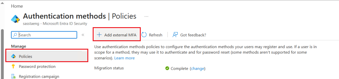 Add external MFA