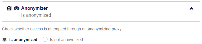 Anonymizer condition