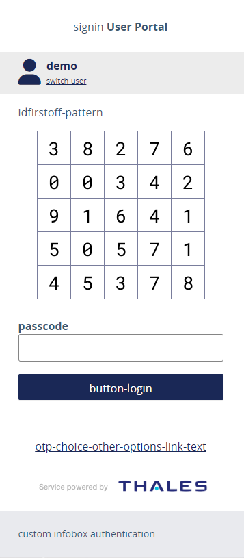 GrIDsure page with key-value pairs
