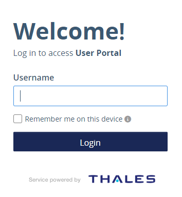 User portal user name