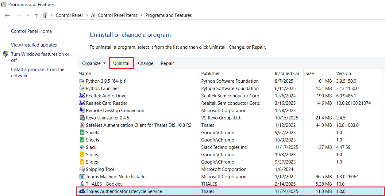 ThalesAuthenticatorLifecycleManager