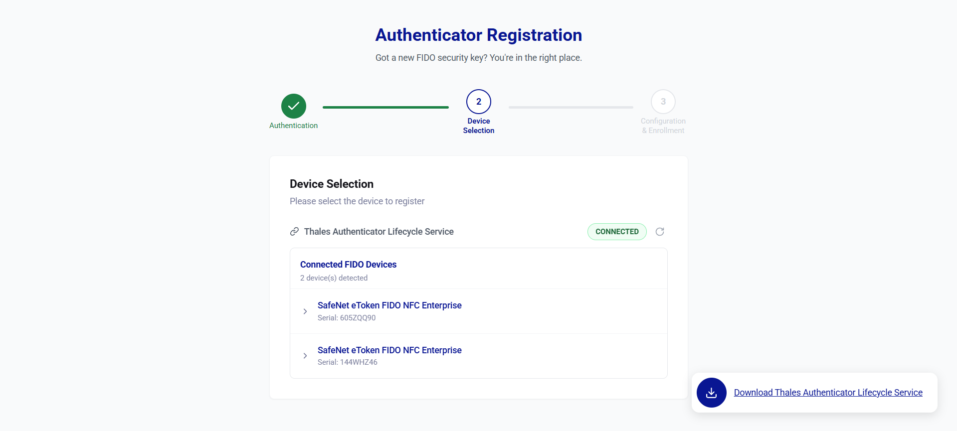 click to zoom Self-service FIDO registration
