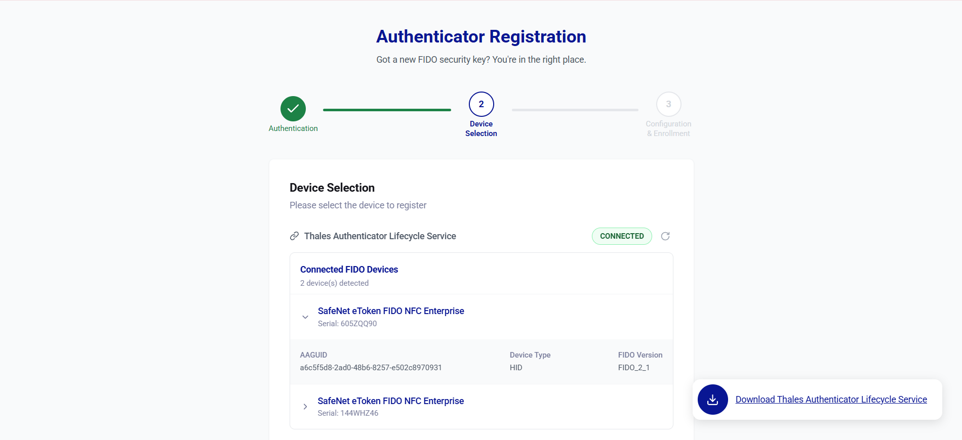 click to zoom Self-service FIDO registration
