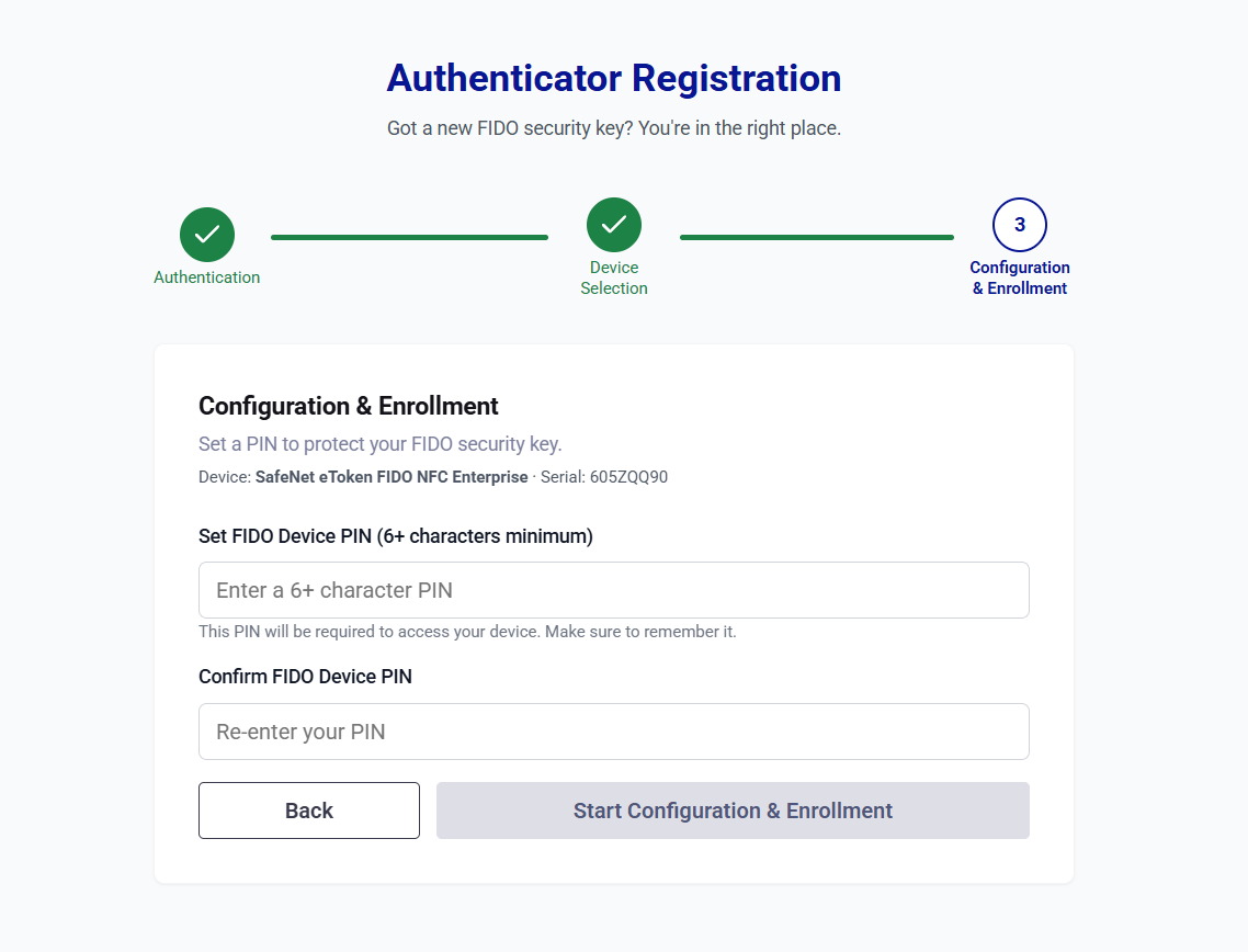 click to zoom Self-service FIDO registration